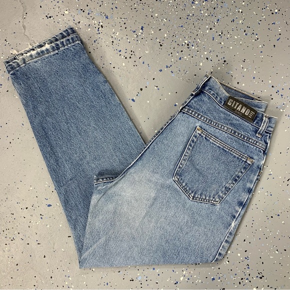 Vintage 80s Gitano Distressed Mom Jeans High Waist Tapered Leg 14 Petite 32"x29" - Picture 11 of 11